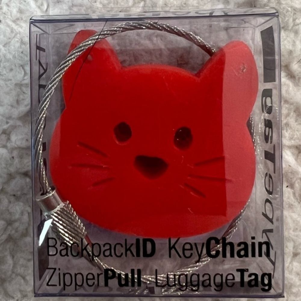 Design Ideas Red Cat Backpack ID, Keychain, Zip Pull, Luggage ID Tag